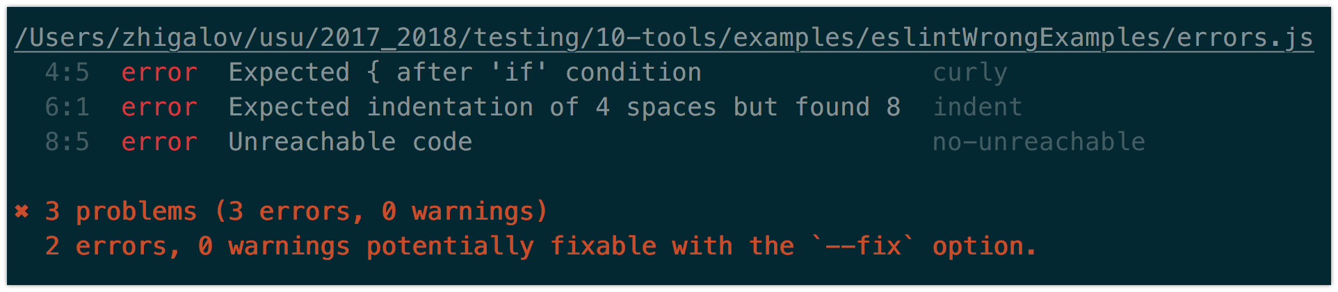 eslint-errors