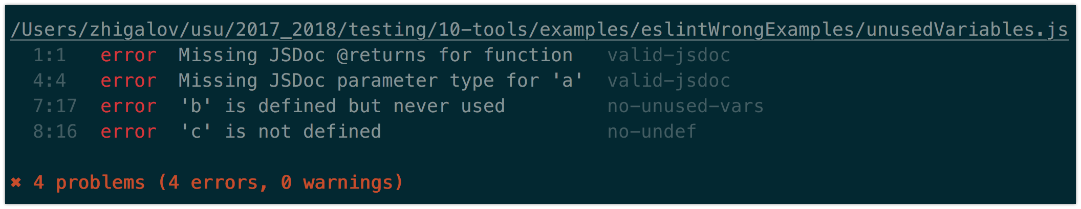 eslint-unused-vars